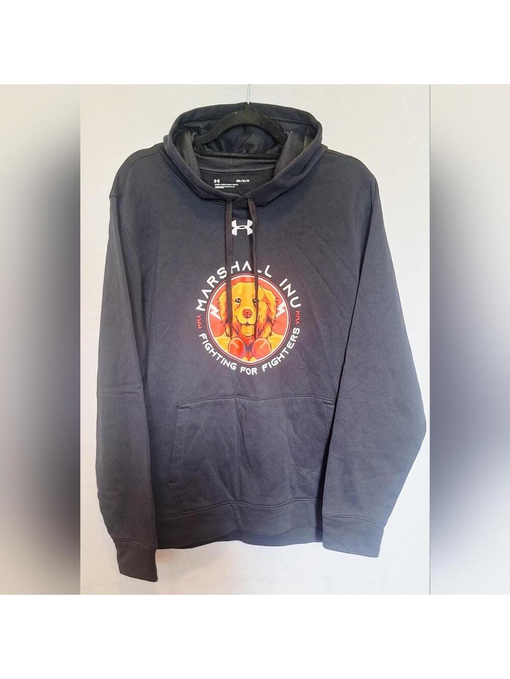 Under Armour Marshall Inu MMA Fighting For Fighters Hoodie Black Mens Medium EUC